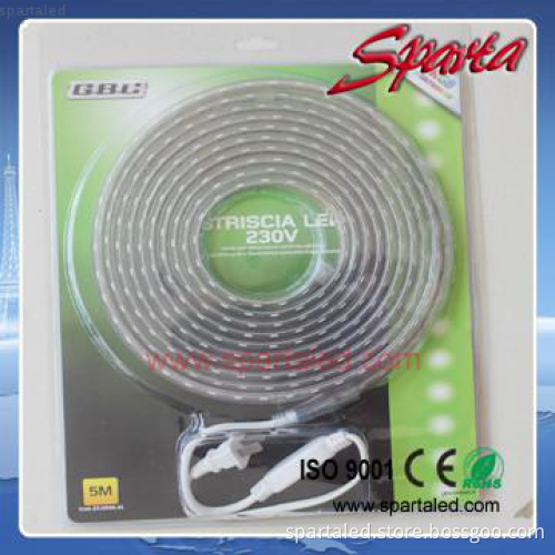 5m/roll led strip light 220 volt smd5050 blister packing